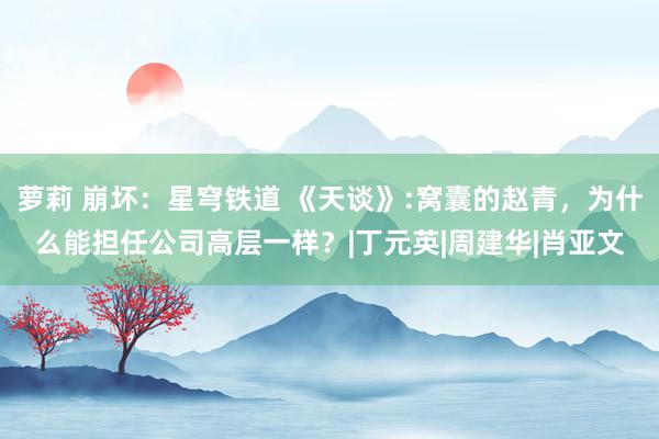萝莉 崩坏：星穹铁道 《天谈》:窝囊的赵青，为什么能担任公司高层一样？|丁元英|周建华|肖亚文