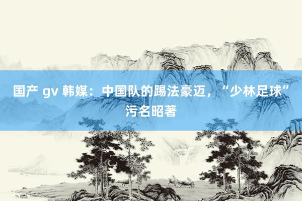 国产 gv 韩媒：中国队的踢法豪迈，“少林足球”污名昭著