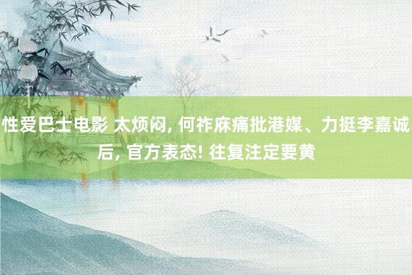 性爱巴士电影 太烦闷， 何祚庥痛批港媒、力挺李嘉诚后， 官方表态! 往复注定要黄