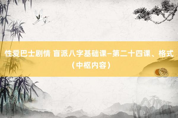 性爱巴士剧情 盲派八字基础课—第二十四课、格式（中枢内容）